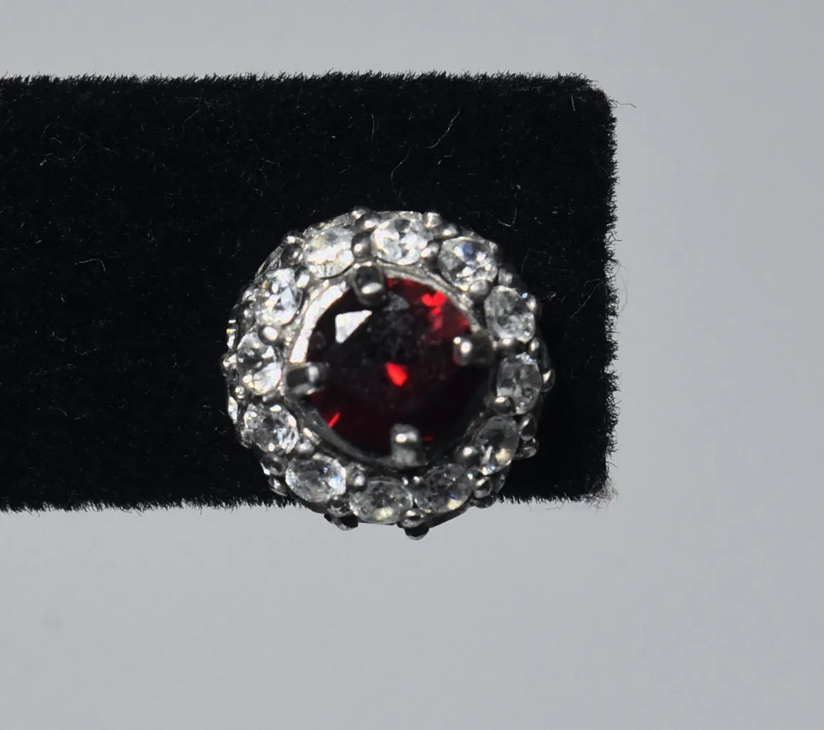 Elegant Ruby Sterling Silver Stud Earrings