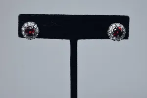 Elegant Ruby Sterling Silver Stud Earrings