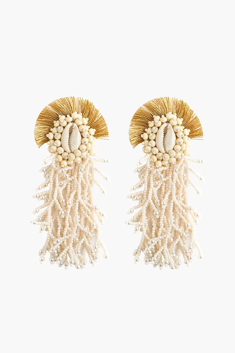 Elegant Seashell Drop Earrings