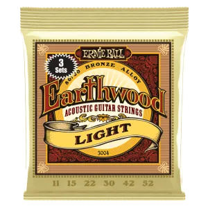 Ernie Ball 3004EB Earthwood Light 80/20 Bronze Acoustic Guitar Strings 3-Pack