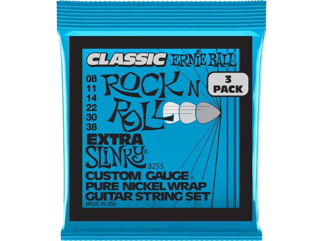 Ernie Ball 3255EB Extra Slinky Electric Guitar Strings (3 Pack)