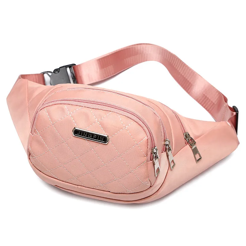 Fashionable sports and leisure crossbody mobile phone bag, lightweight nylon outdoor chest bag, running waist bag