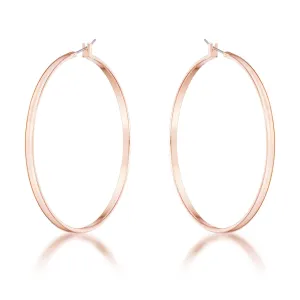 Flavia Rose Gold Large Hoop Earrings | 55mm