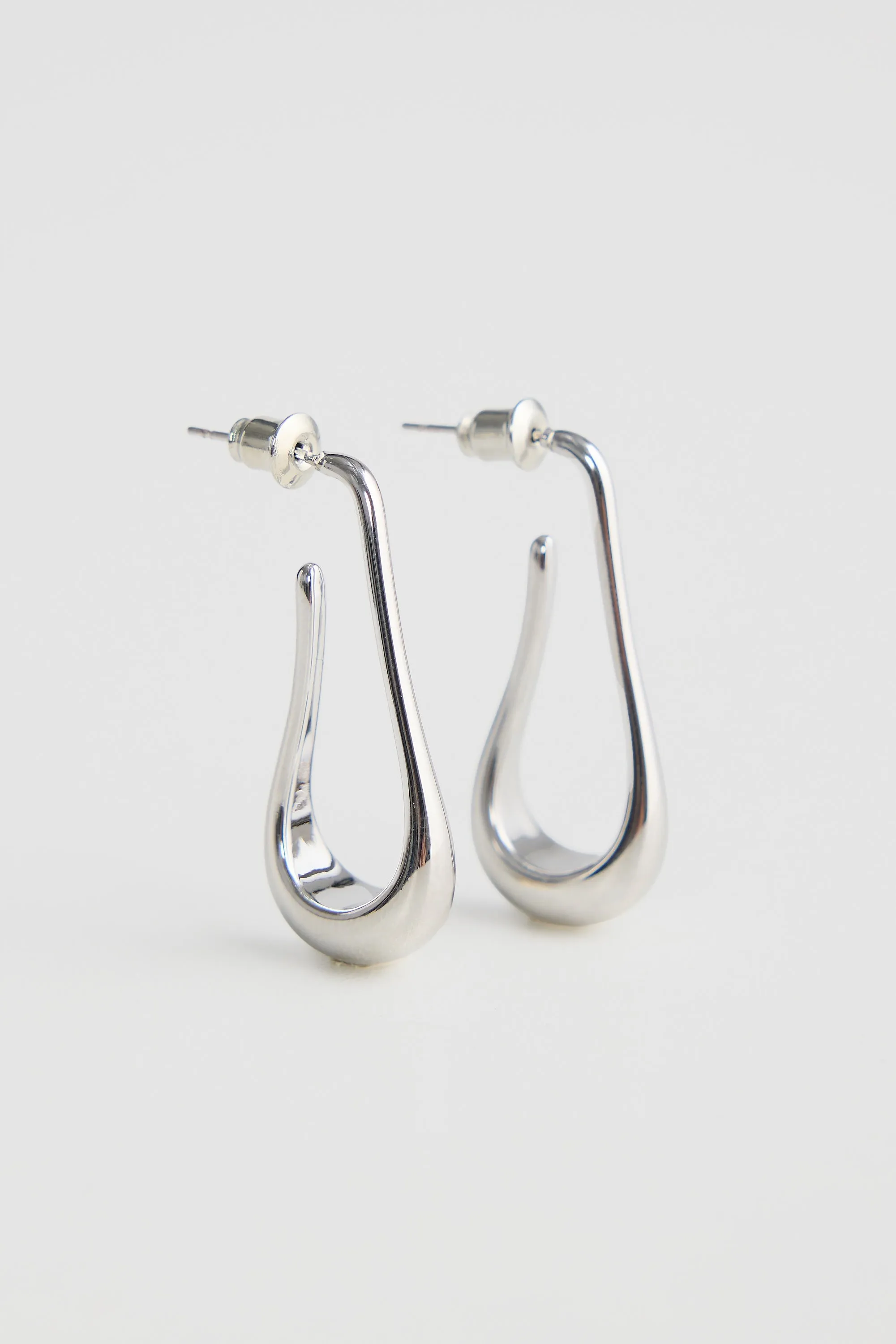 Fluid Drop Earring - Silver