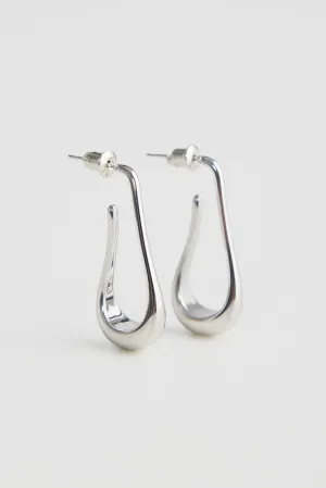 Fluid Drop Earring - Silver