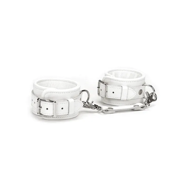 Fuji White Leather Ankle Cuffs