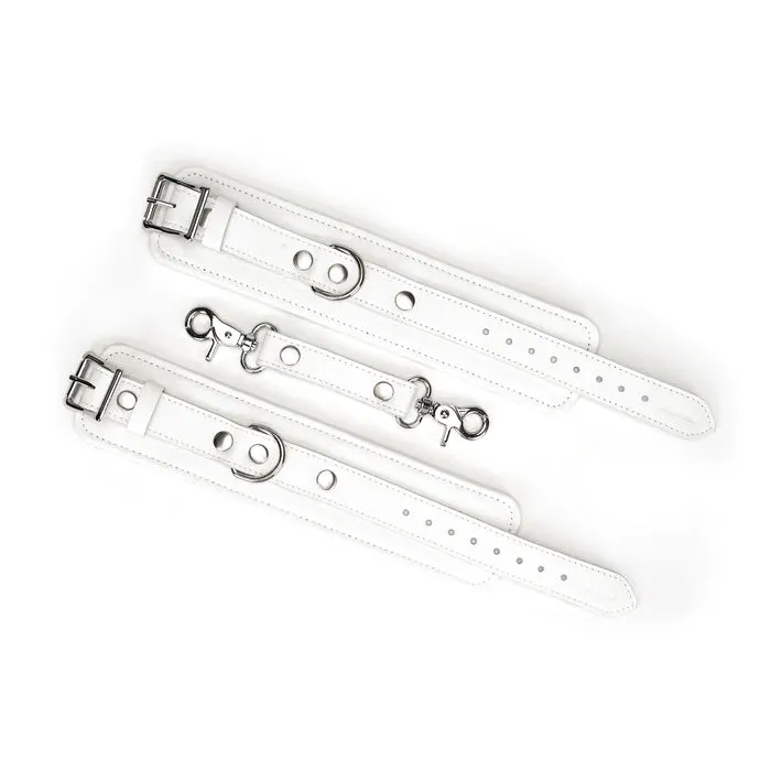 Fuji White Leather Wrist Cuffs