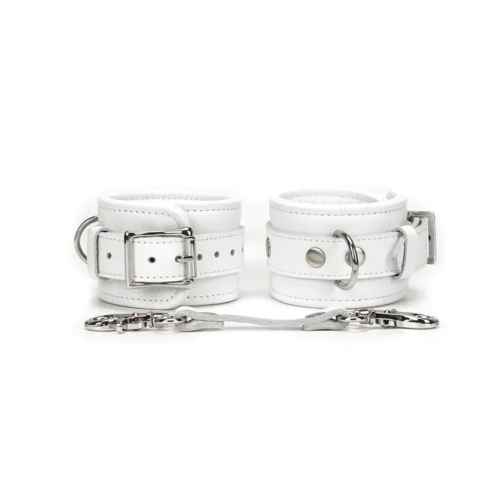 Fuji White Leather Wrist Cuffs