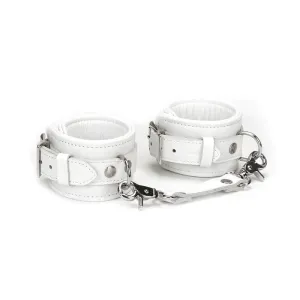 Fuji White Leather Wrist Cuffs