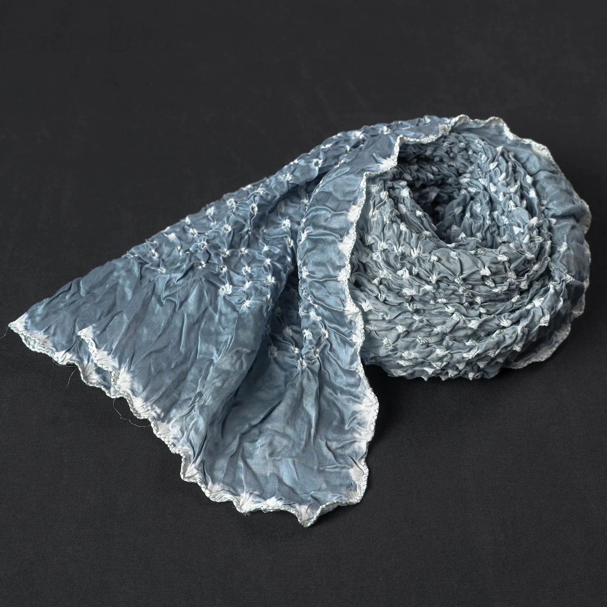 Grey - Kutch Bandhani Tie-Dye Modal Silk Stole 22