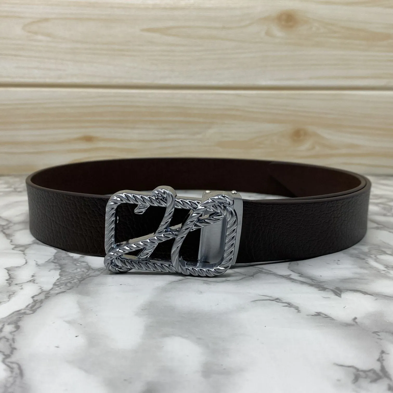 H-Pattern Leather Strap Belt For Men-JonasParamount