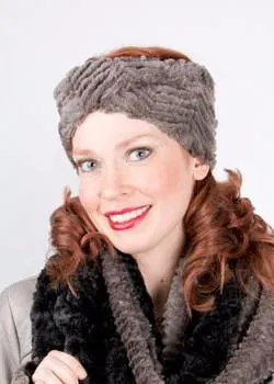 Headband - Chevron Faux Fur in Gray - Sold Out!