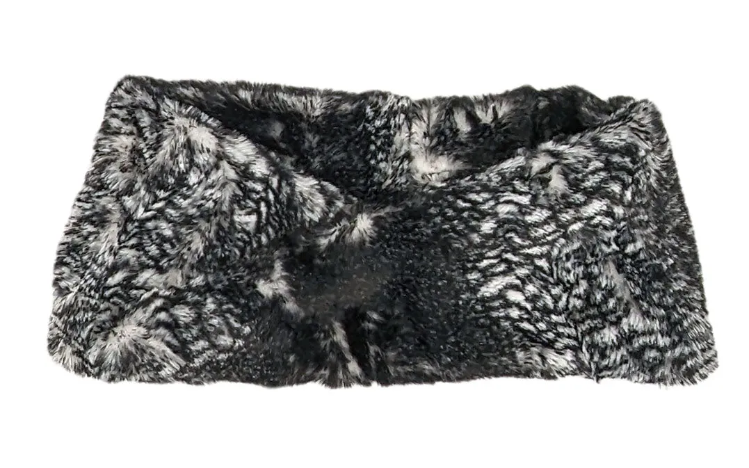 Headband - Luxury Faux Fur in Black Mamba