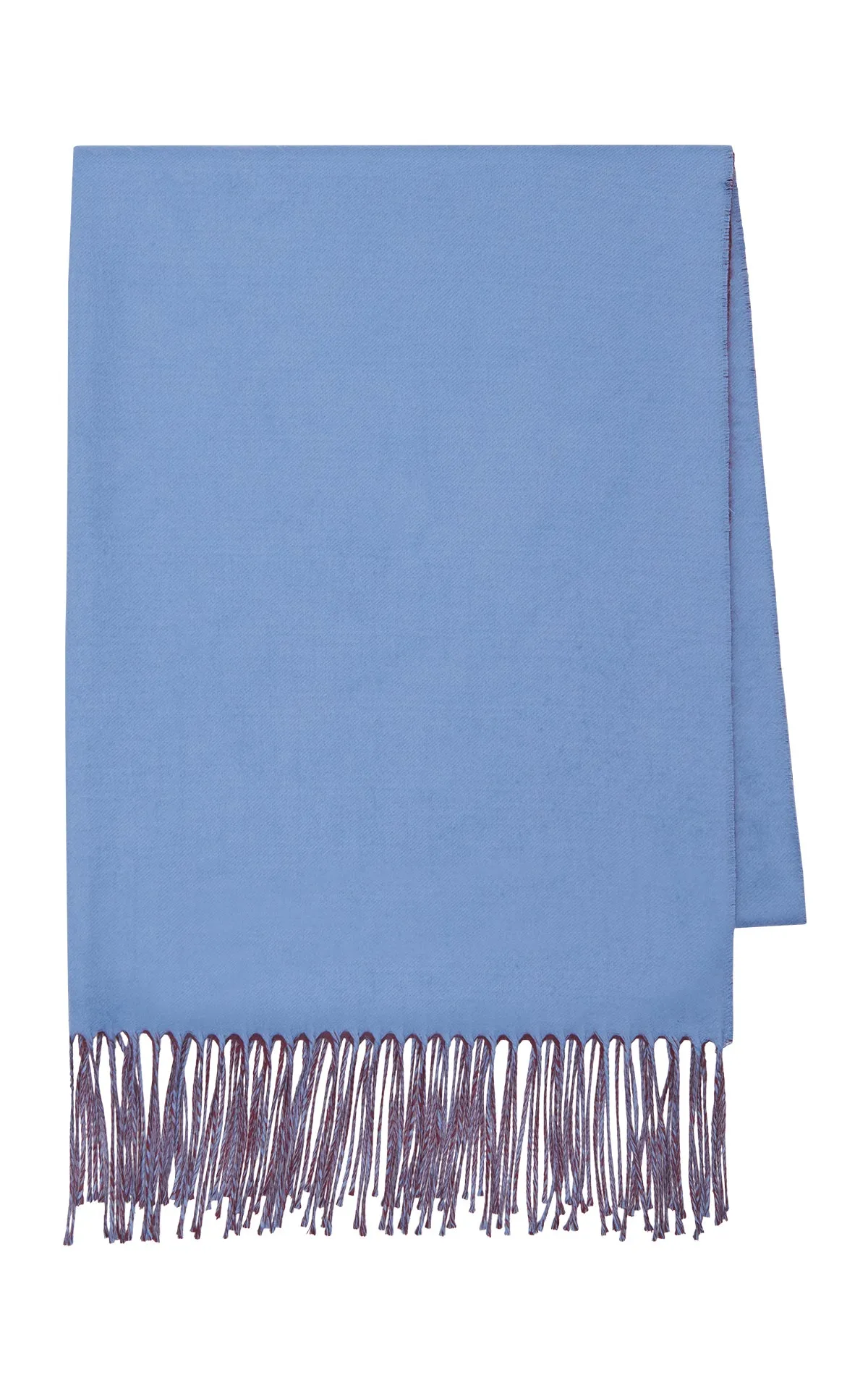 Hollis Fringe Scarf in Bordeaux & Sky Silk