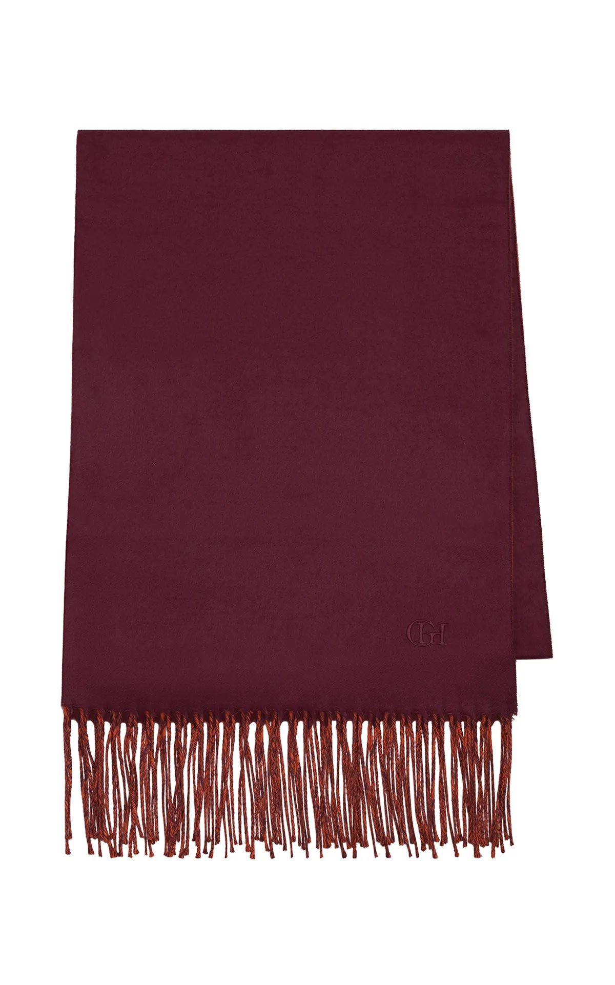 Hollis Fringe Scarf in Spice & Bordeaux Silk