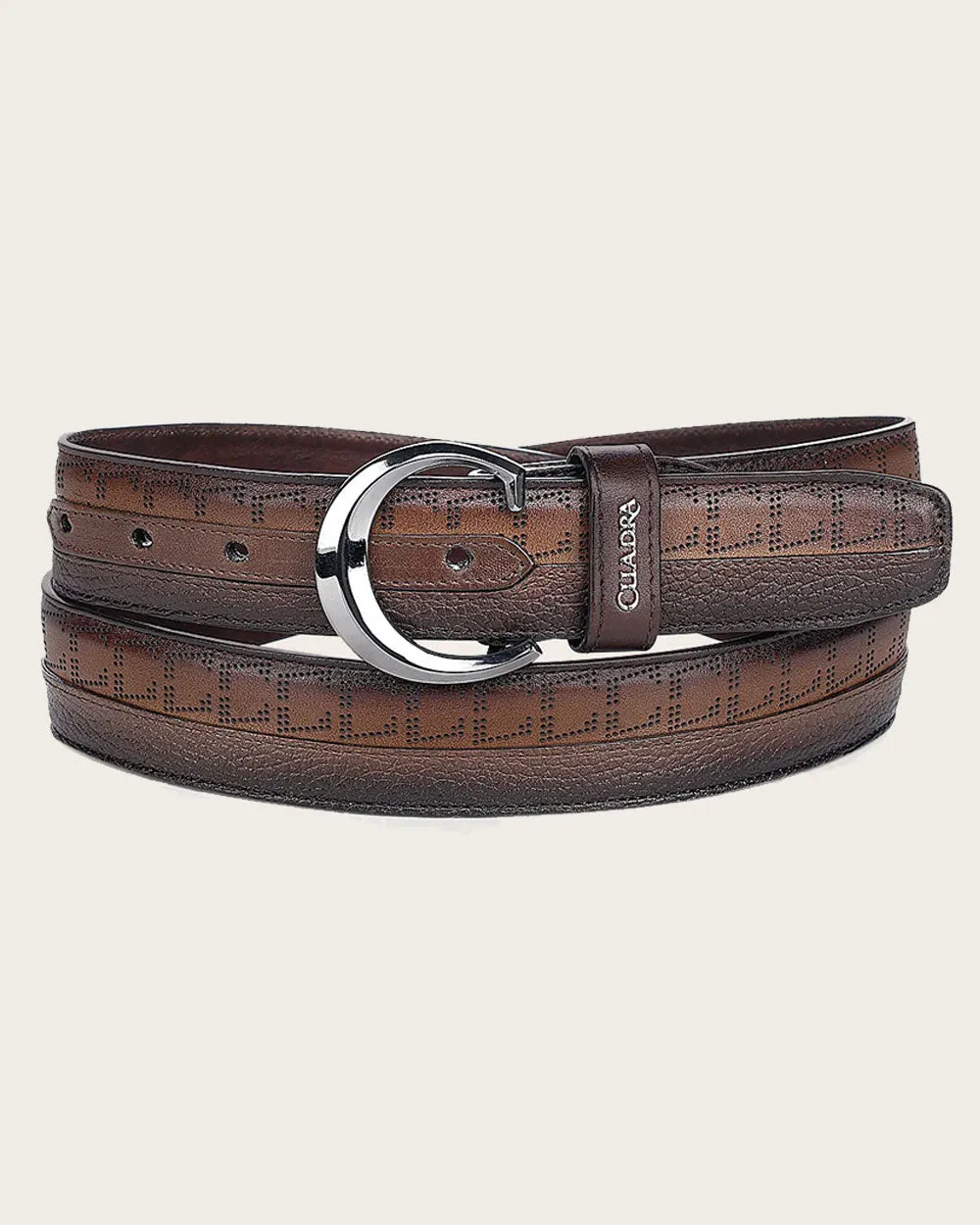 Honey brown engraved Belt