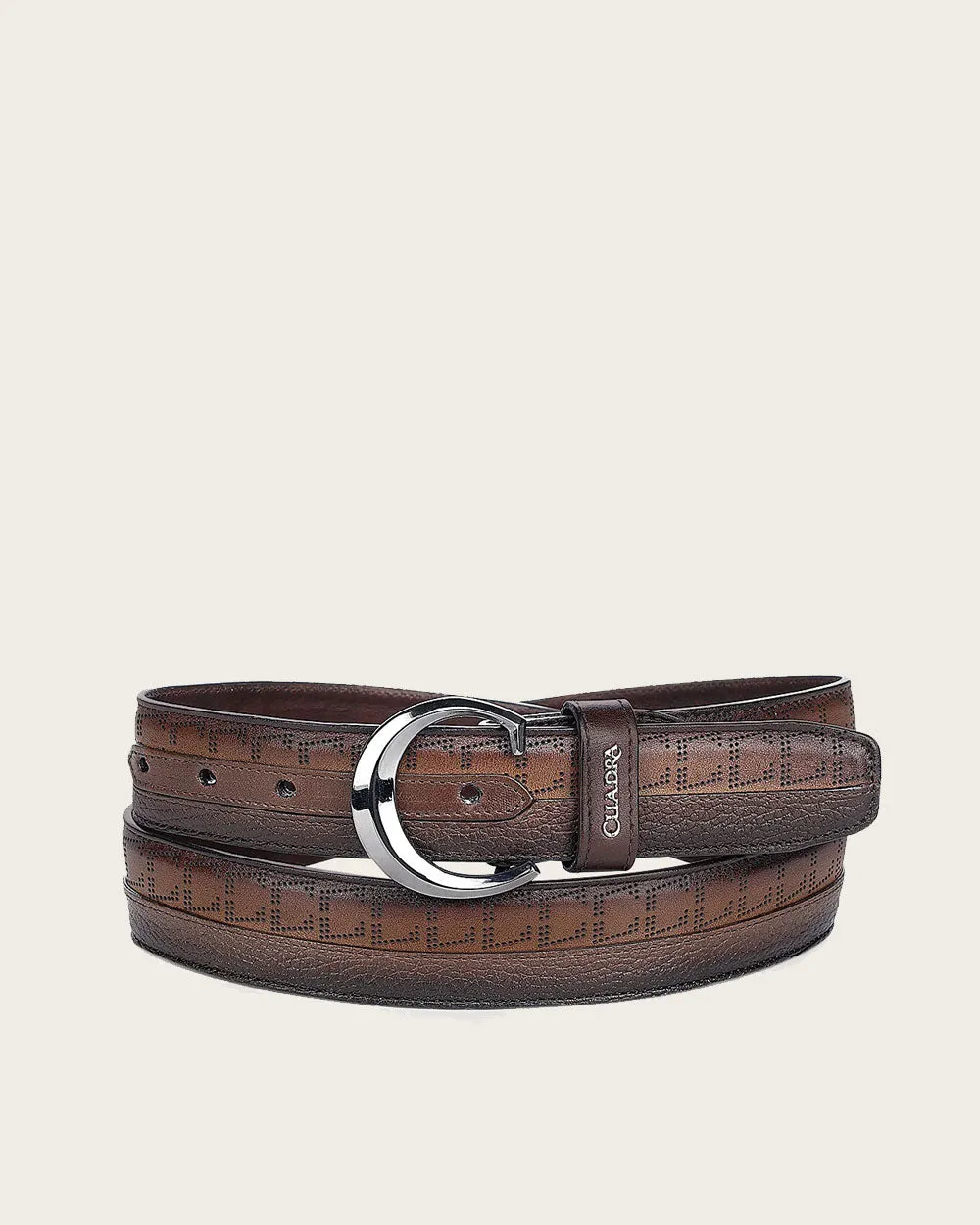 Honey brown engraved Belt