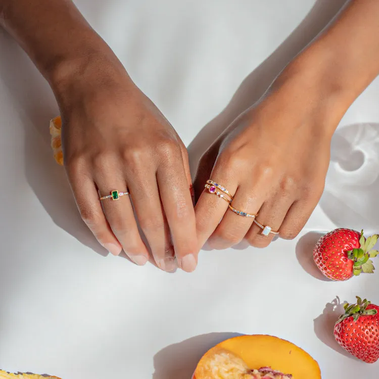 Hopeful Opal Baguette Ring