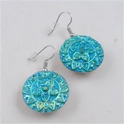 Iridescent Aqua Crystal Drop Earrings