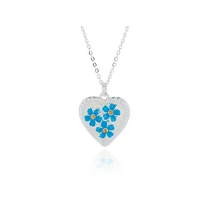 Joe Davies Forget Me Not plated Sparkle Heart Necklace