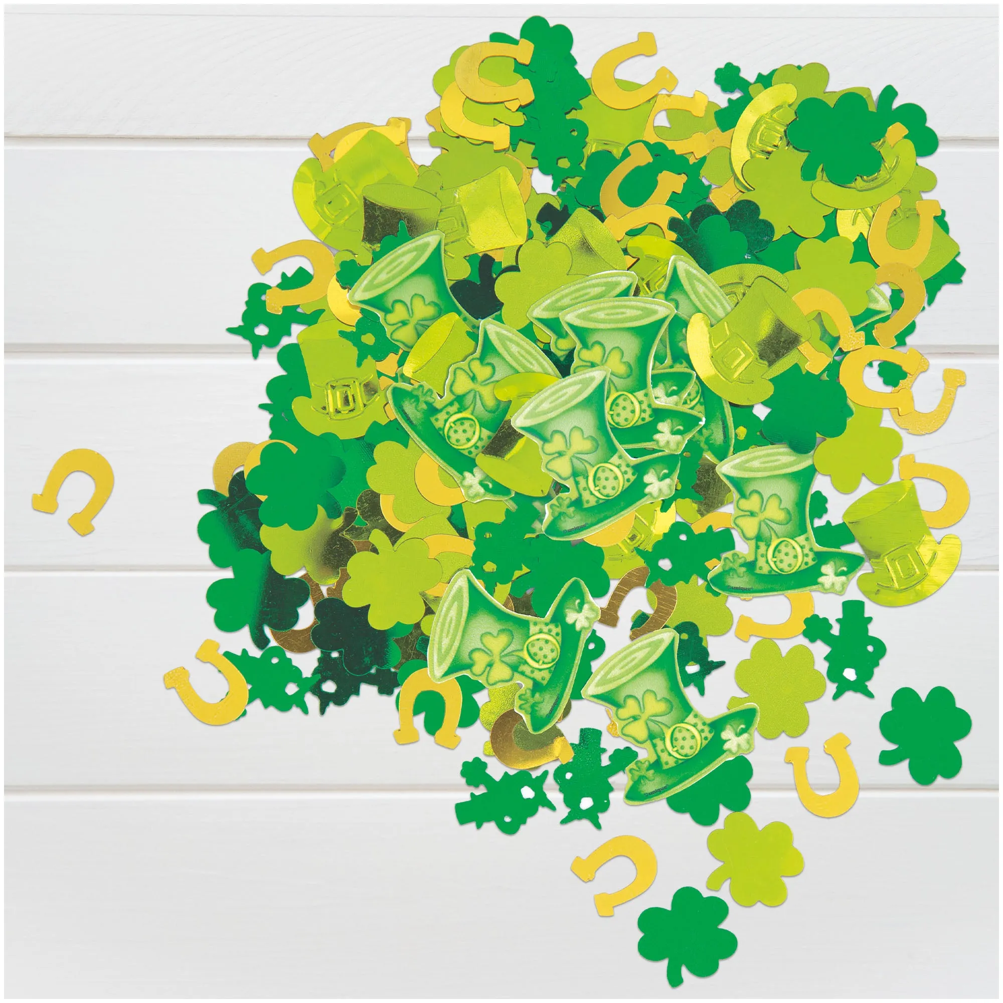 Lucky Shamrock and Horseshoe Printed Paper & Foil Confetti Table Scatter, 2 Pack