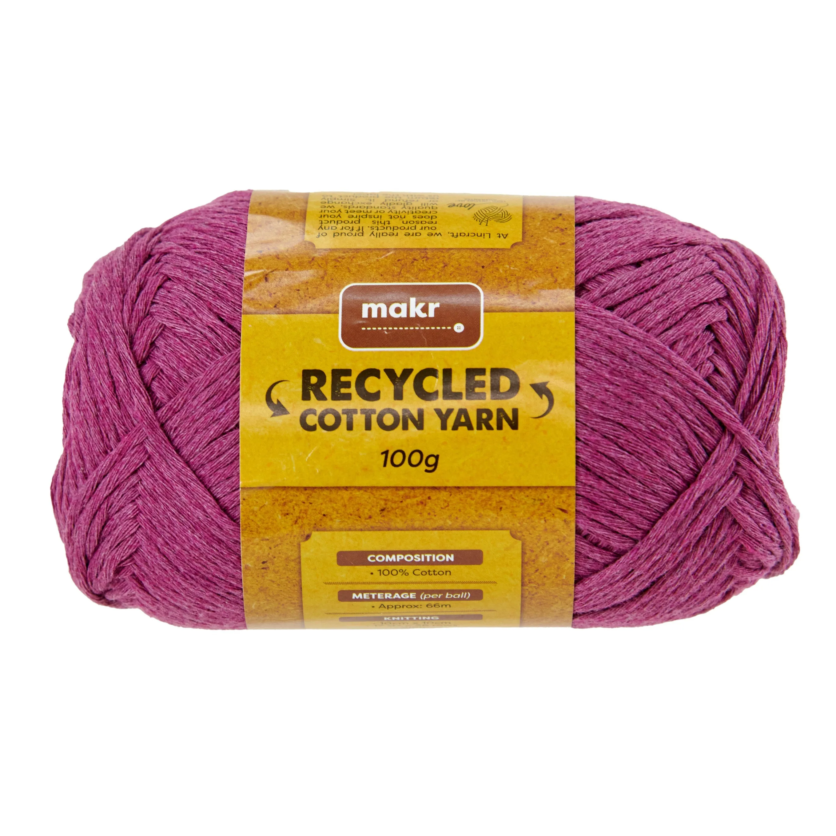 Makr Recycled Cotton Yarn, 100g Cotton Yarn