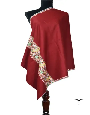 maroon Embroidery Pashmina Stole 7806