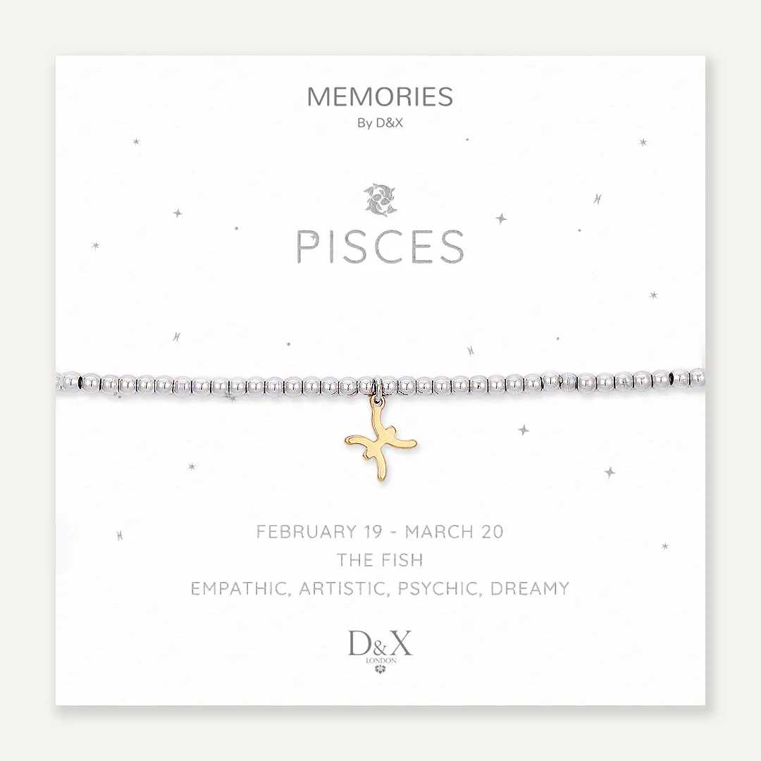 Memories: "PISCES" | The Fish Bracelet | White Gold & 18K Gold-Plated