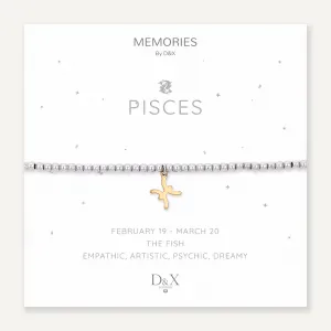 Memories: "PISCES" | The Fish Bracelet | White Gold & 18K Gold-Plated