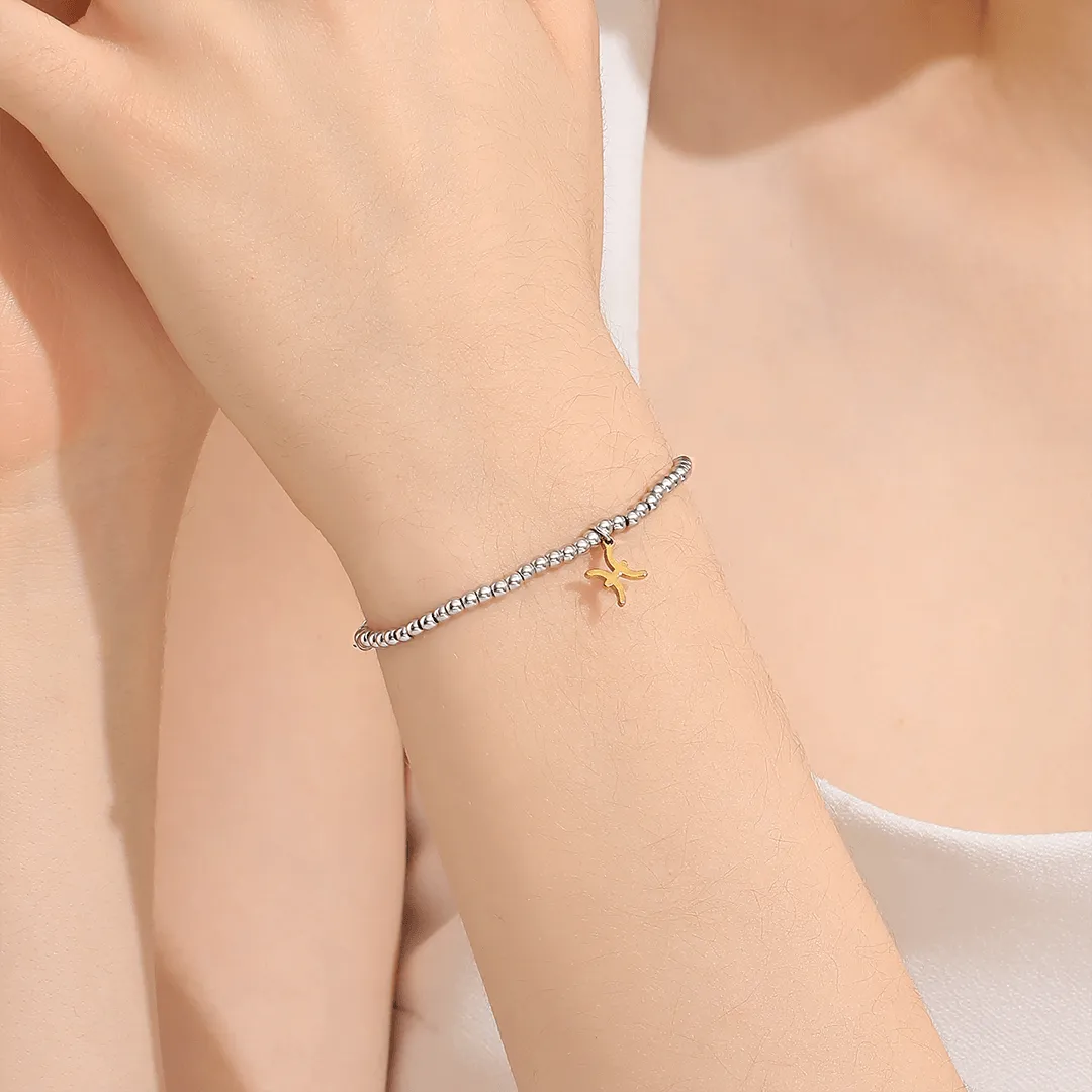 Memories: "PISCES" | The Fish Bracelet | White Gold & 18K Gold-Plated