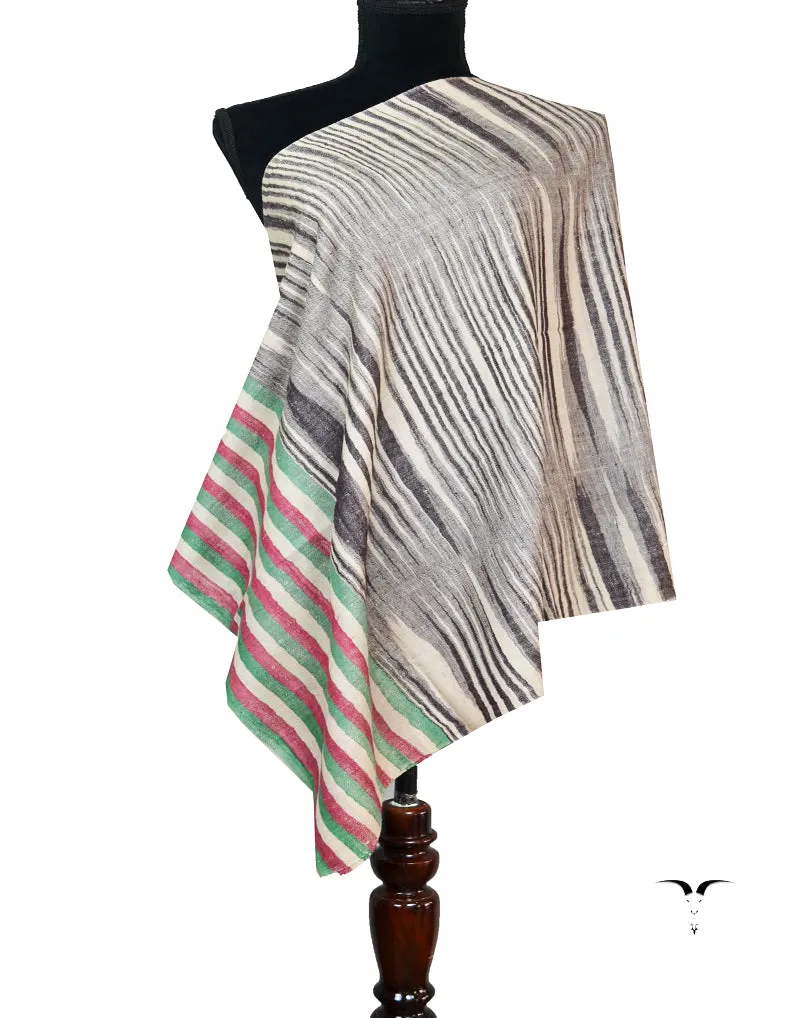 multicoloured striped pashmina stole 8493