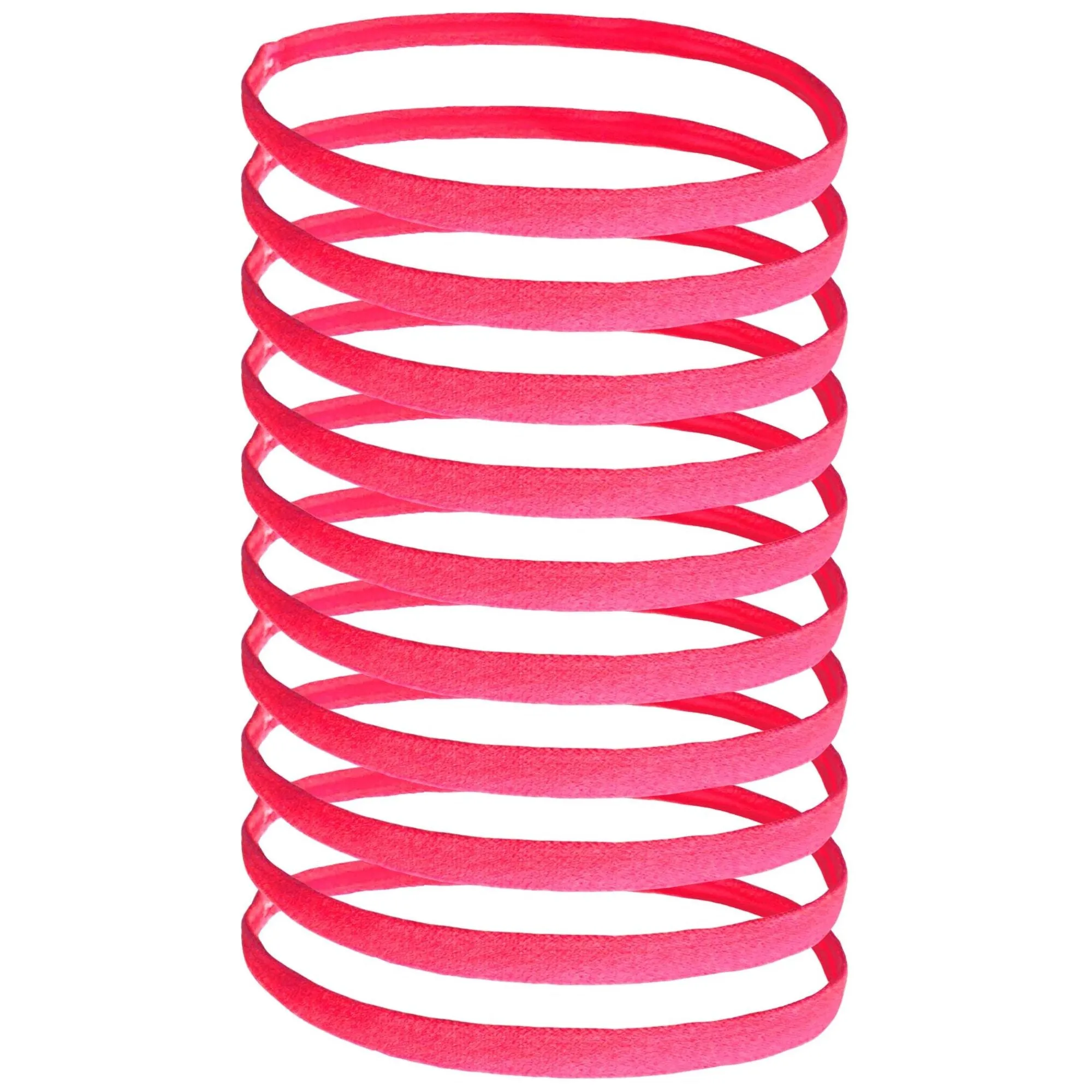 Neon Pink Mini Headbands - 10 Pack