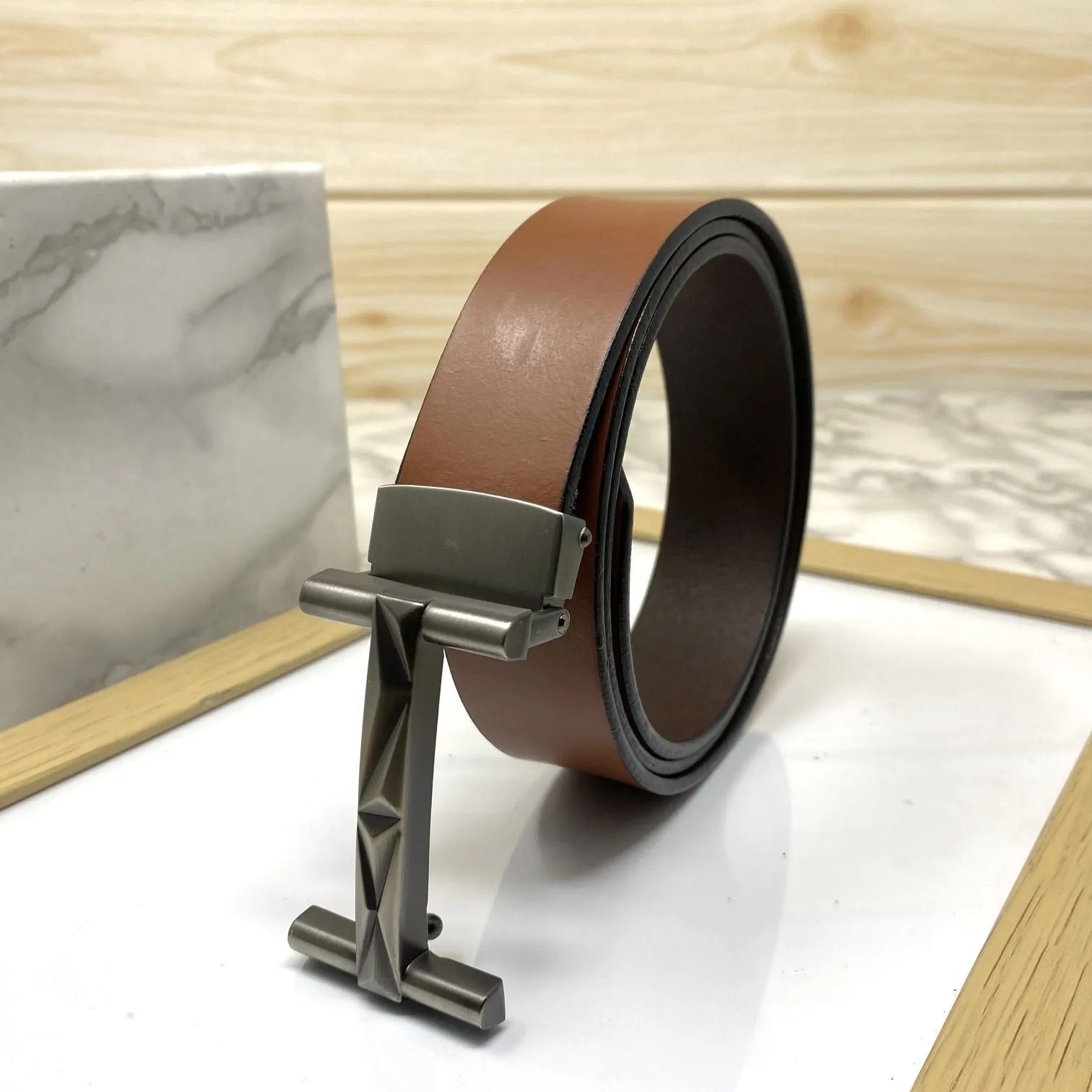 New Arrival H- Pattern Formal and Casual Leather Strap Belt-JonasParamount