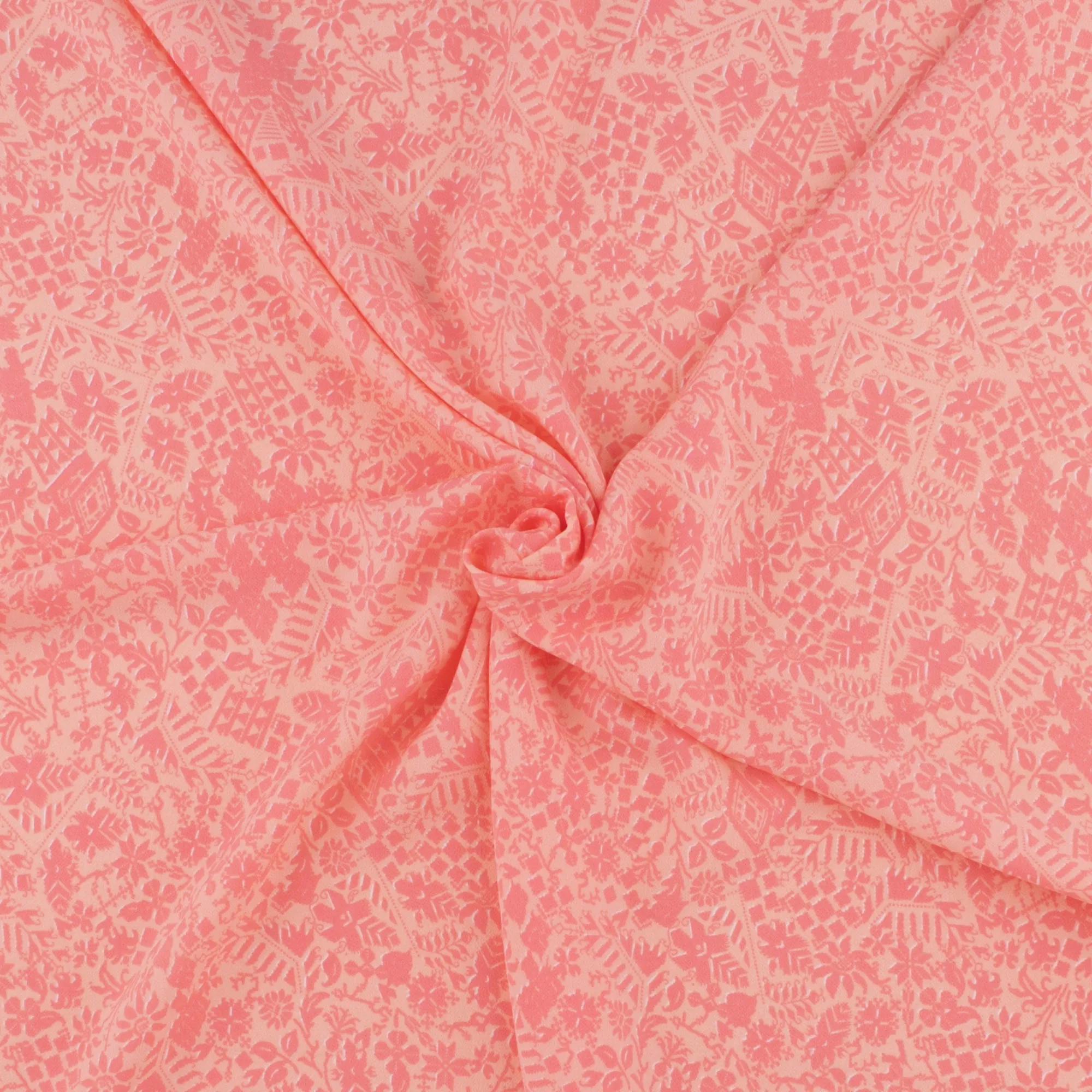 Novelty Polyester Print - 305 - Salmon