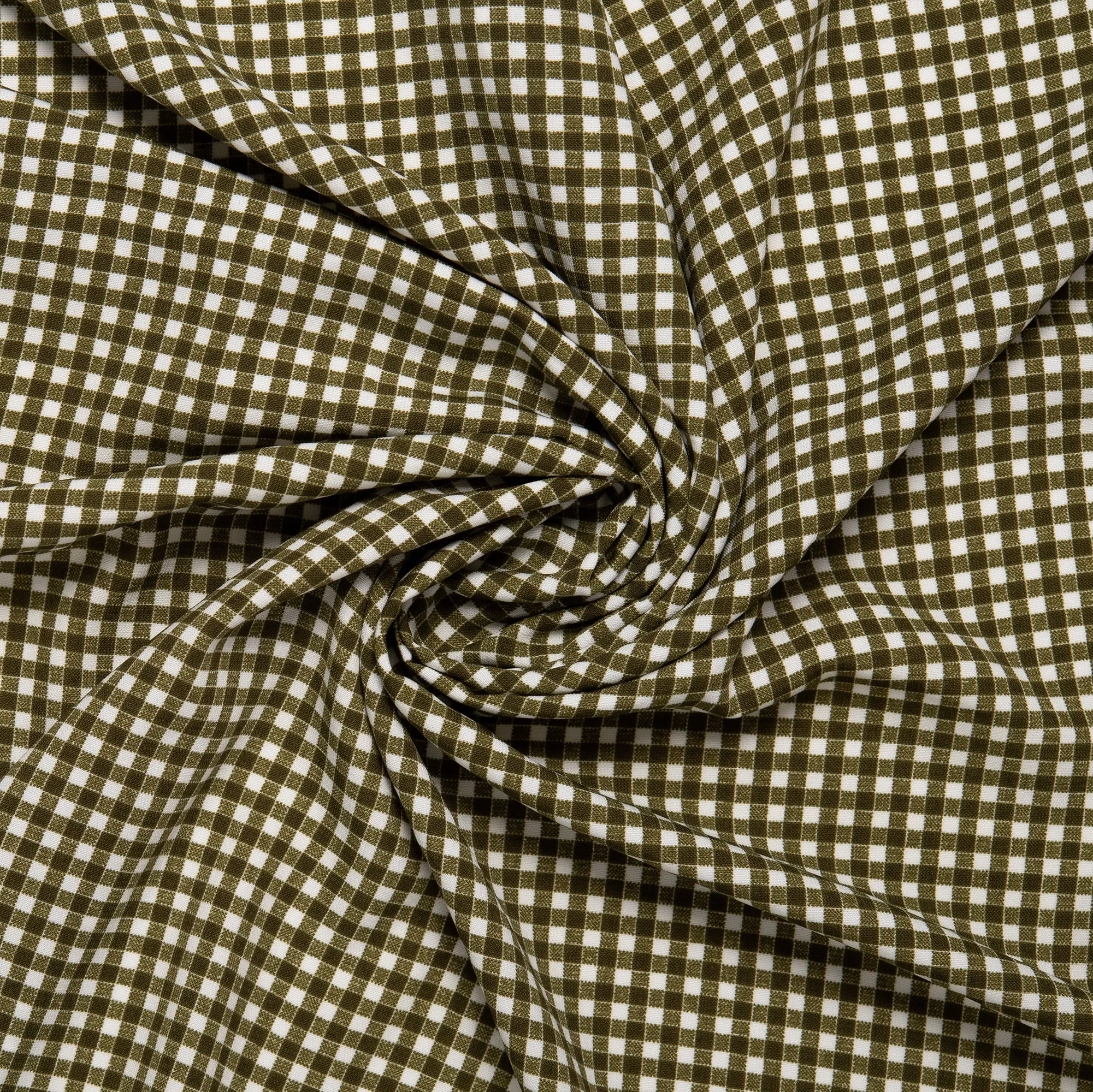 Novelty  Polyester Print - Plaids - Green / White