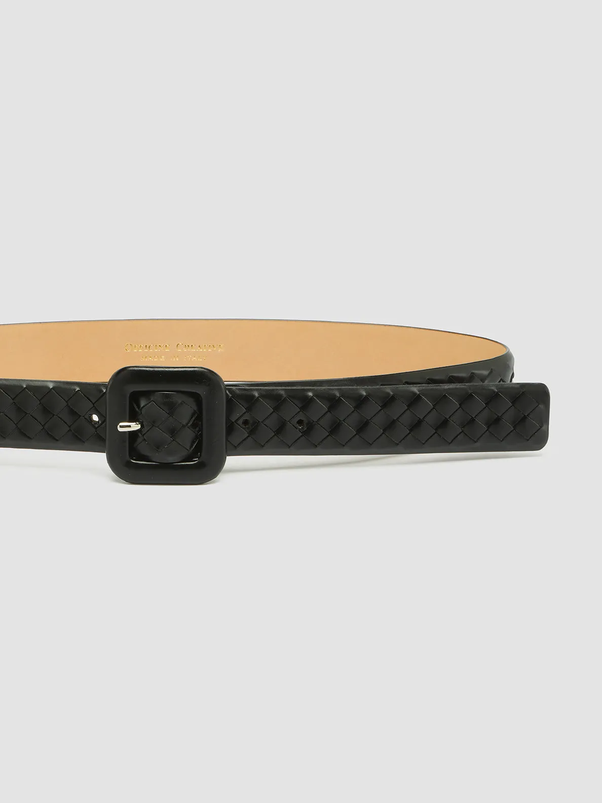 OC STRIP 060 - Black Woven Leather Belt