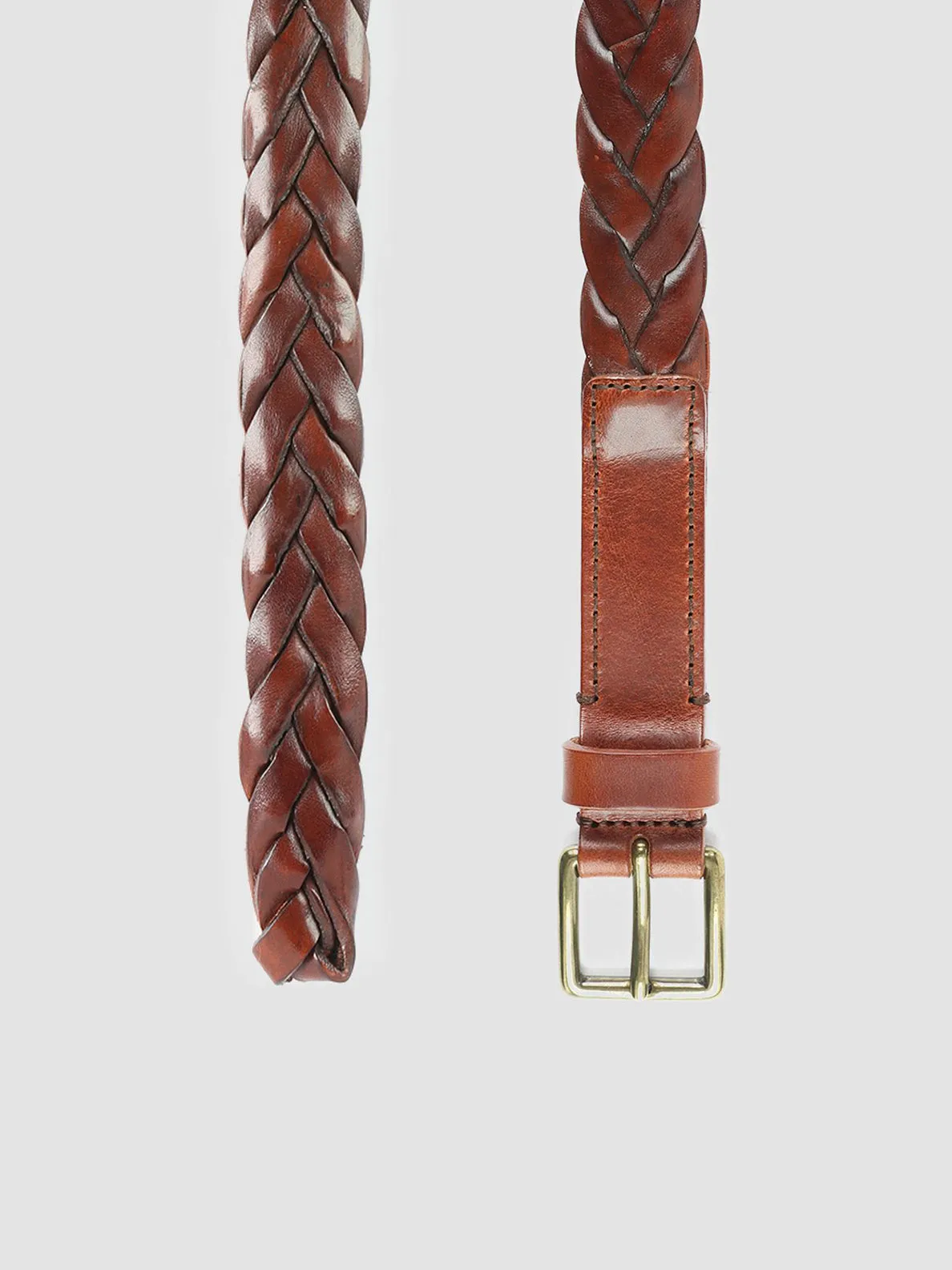 OC STRIP 20 - Brown Woven Leather Belt