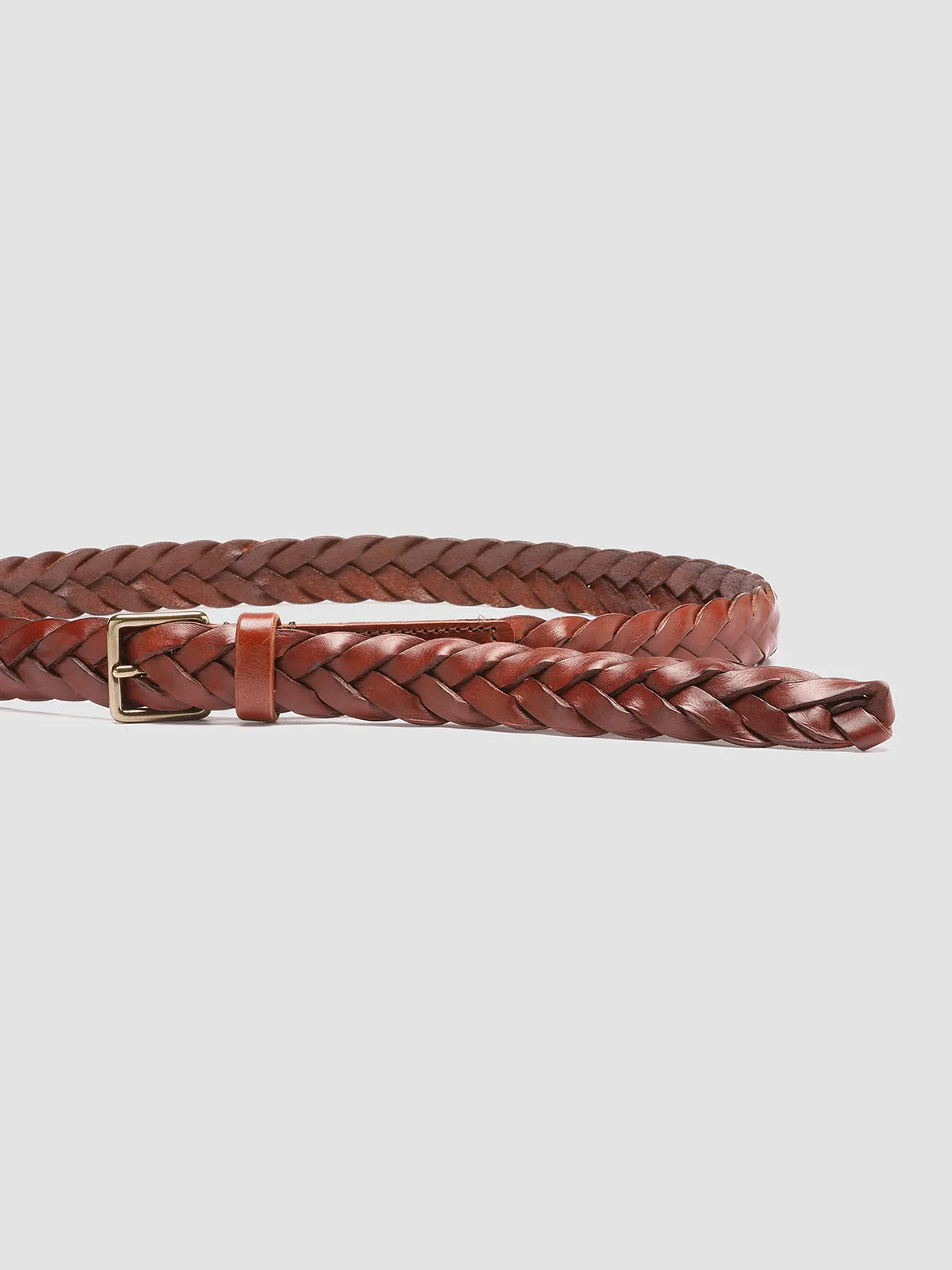 OC STRIP 20 - Brown Woven Leather Belt