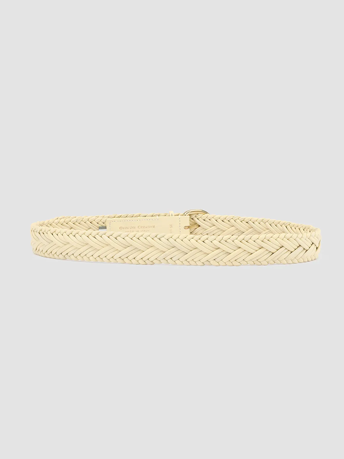 OC STRIP 36 - Ivory Woven Leather Belt