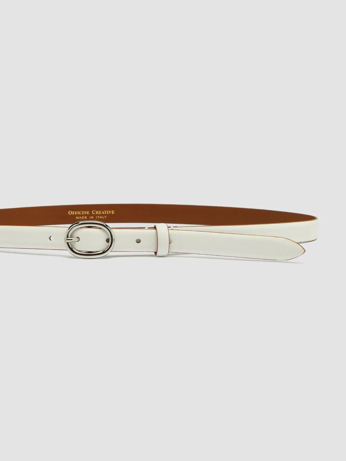 OC STRIP 56 - White Leather Belt