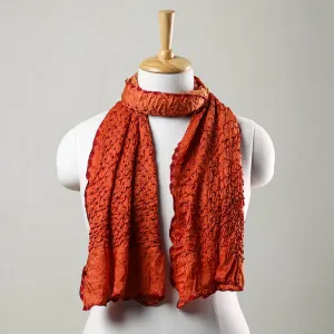 Orange - Kutch Bandhani Tie-Dye Modal Silk Stole 12