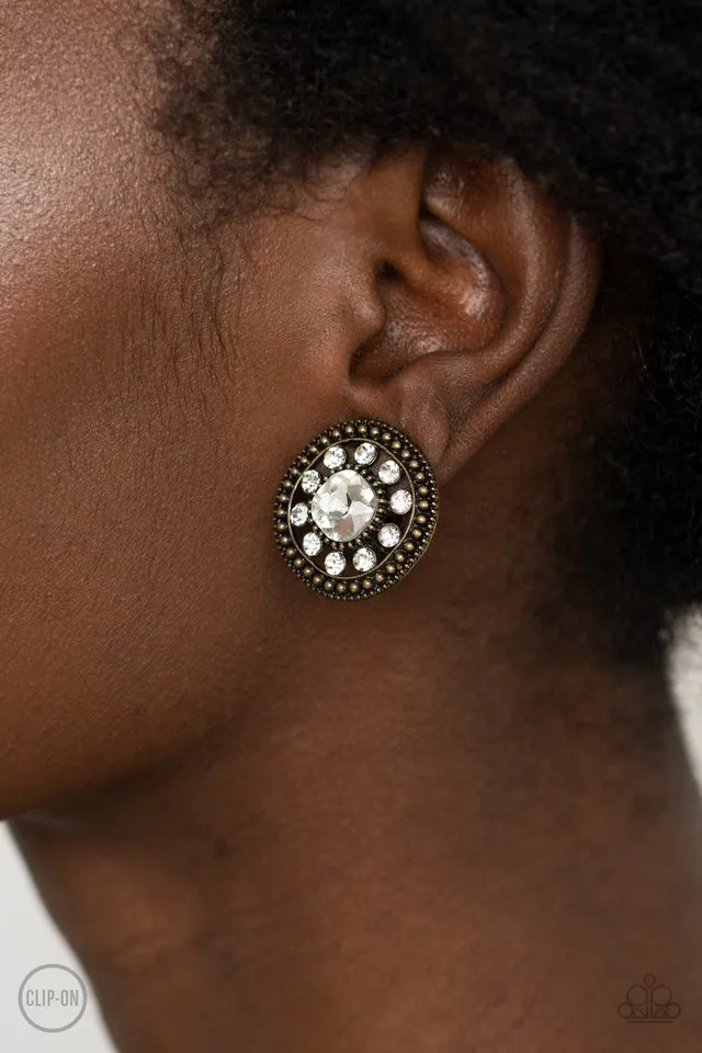 Paparazzi Earring ~ Dazzling Definition - Brass