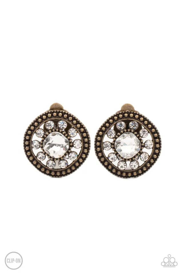 Paparazzi Earring ~ Dazzling Definition - Brass