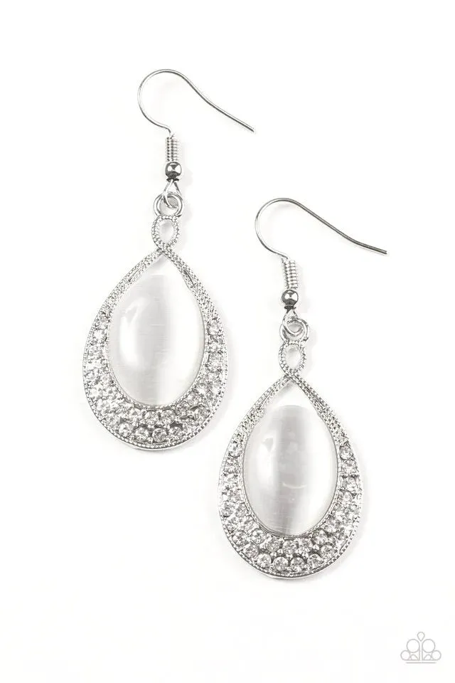 Paparazzi Earring ~ Midnight Magic - White