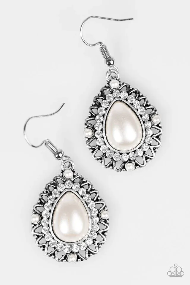 Paparazzi Earring ~ Red Carpet Sparkle - White