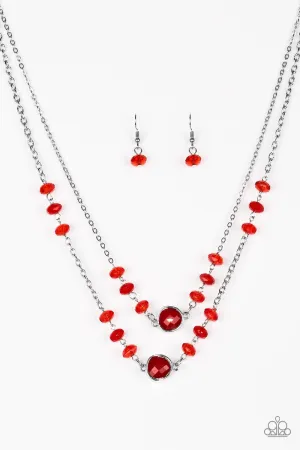 Paparazzi Necklace ~ Gala Glow - Red