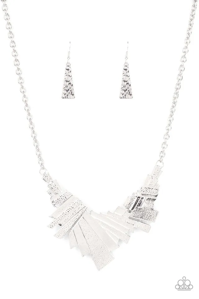 Paparazzi Necklace ~ Happily Ever AFTERSHOCK - Silver