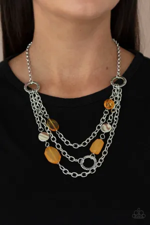 Paparazzi Necklace ~ Oceanside Spa - Orange