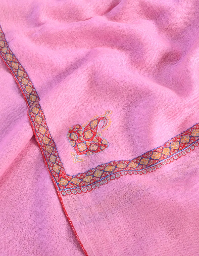 Pink Pashmina Stole With Sozni 5514