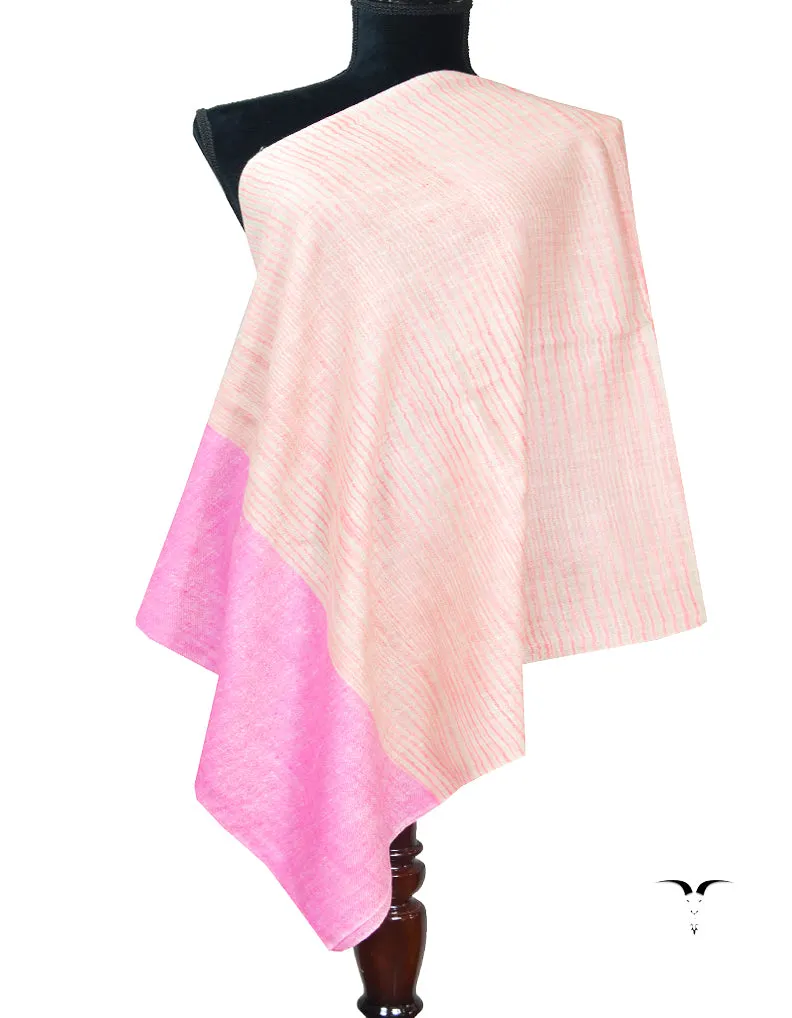 Pink striped pashmina stole 8041